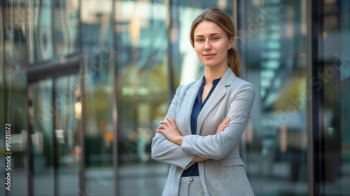 The confident businesswoman outdoors
