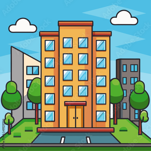 city apartment vector illustration 