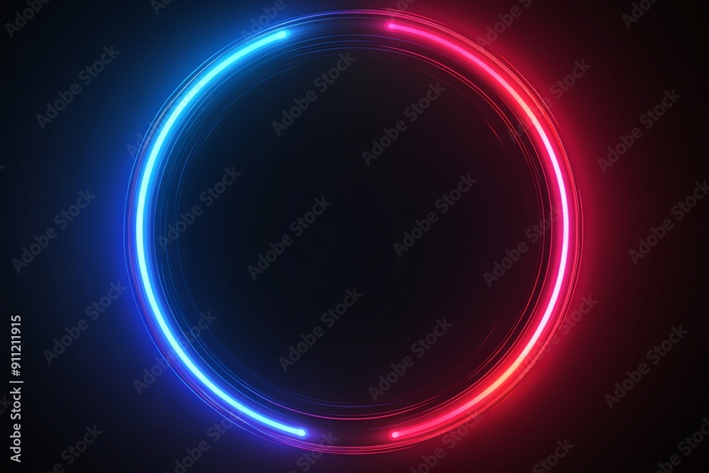 Obraz premium Vibrant Colored Neon Circle
