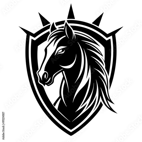  equine force creative horse logo vector illustration