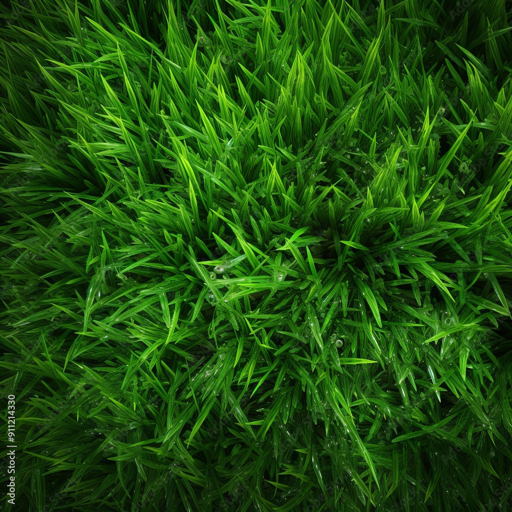 Close-up of lush green grass just cut, with even length and vivid color. Perfect as a natural background for various creative projects. Enhance your designs with this organic texture