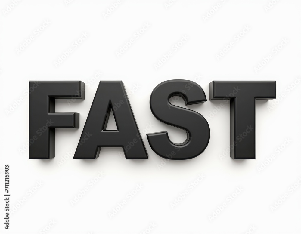 Bold black letters spelling 'FAST' against a white background. Bold black letters spelling 'FAST' against a white background.