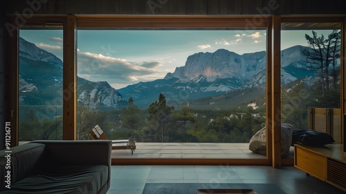 beautiful mountain view from inside the house