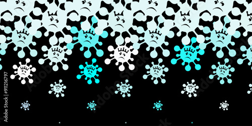 Dark blue vector template with flu signs.