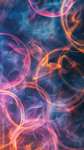 Abstract pink and orange smoke swirls, perfect for a modern, artistic, and ethereal design. 