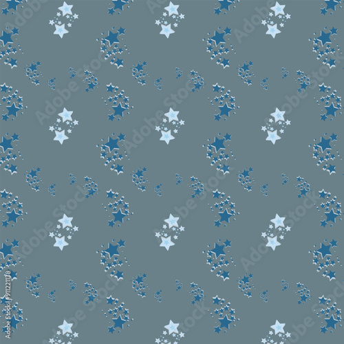Adobe Illustrator Artwork, Seamless stars pattern grey background white blue and pink stars  seamless pattern design combination.