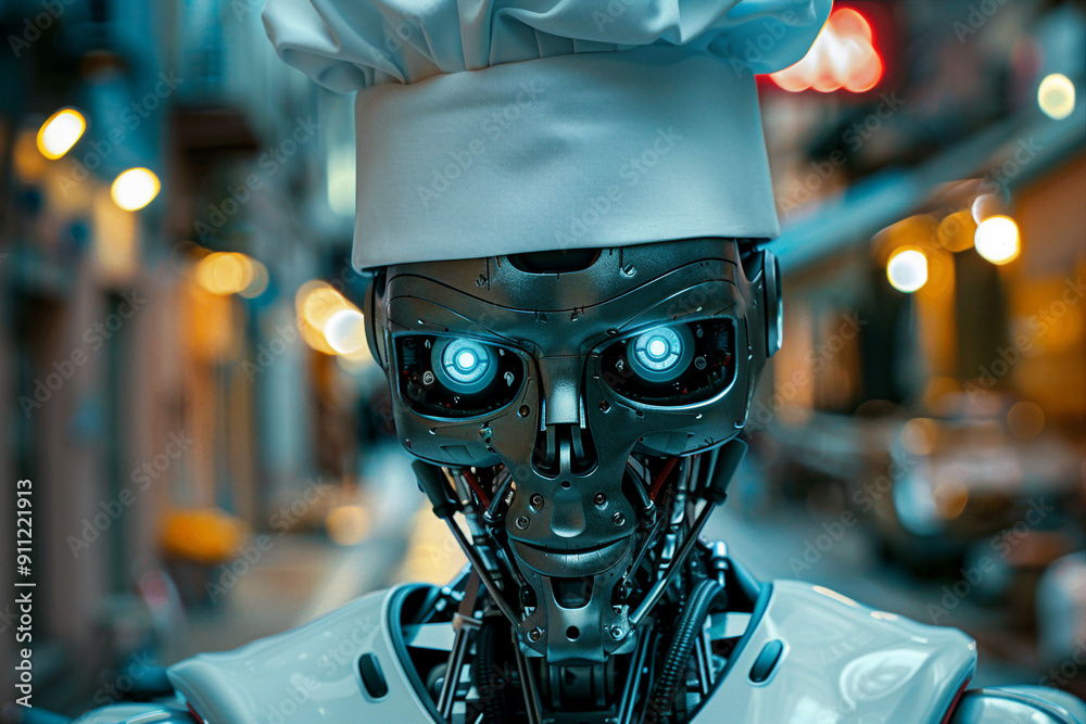 Creative Geerative AI artwork picture of futuristic modern technology robot in modern life human helper Creative Geerative AI artwork picture of futuristic modern technology robot in modern life human helper