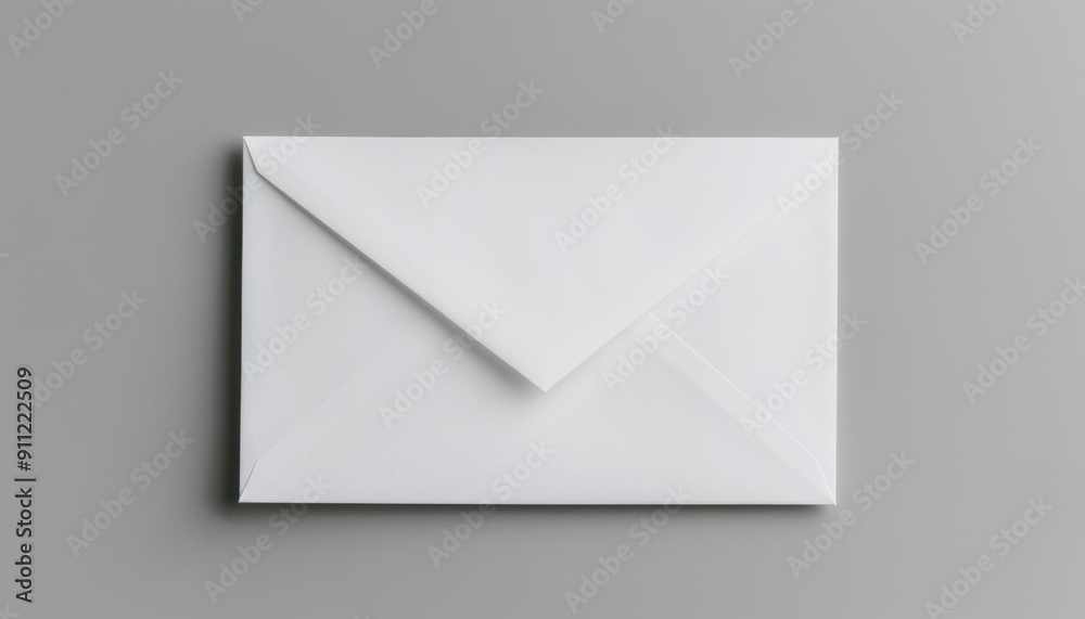 Simple White Envelope Placed on a Gray Background With Soft Lighting in a Minimalist Setting