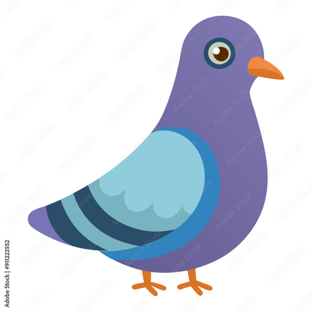 pigeon, cute bird isolated on white background flat style. Vector illustration pigeon, cute bird isolated on white background flat style. Vector illustration