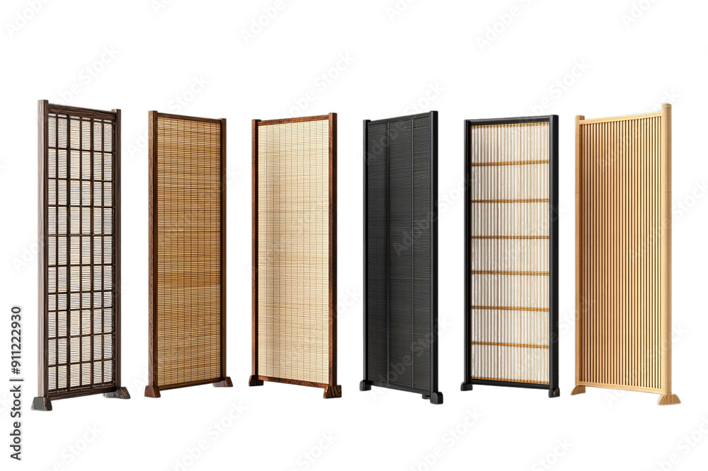 set of wooden partitions on white background set of wooden partitions on white background