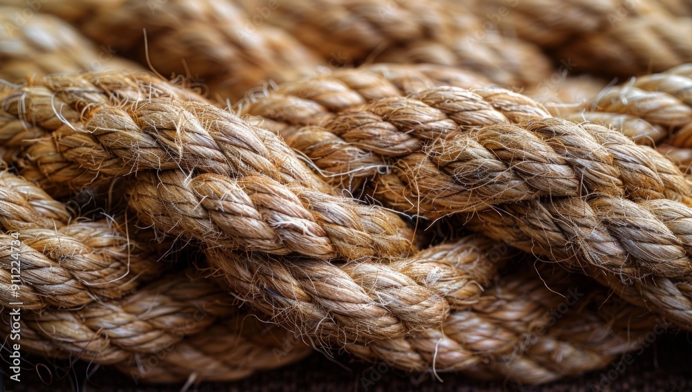 Close-up of a Twisted Rope. Generate AI image Close-up of a Twisted Rope. Generate AI image