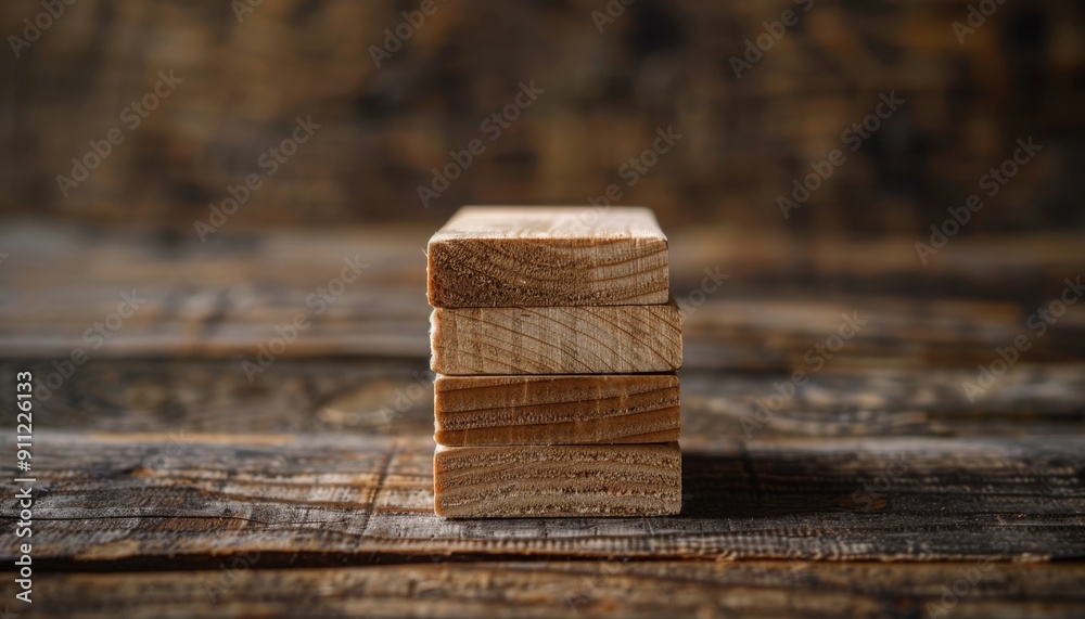 Stacked Wooden Blocks on Rustic Surface in Soft Natural Lighting Displaying Craftsmanship and Texture Stacked Wooden Blocks on Rustic Surface in Soft Natural Lighting Displaying Craftsmanship and Texture