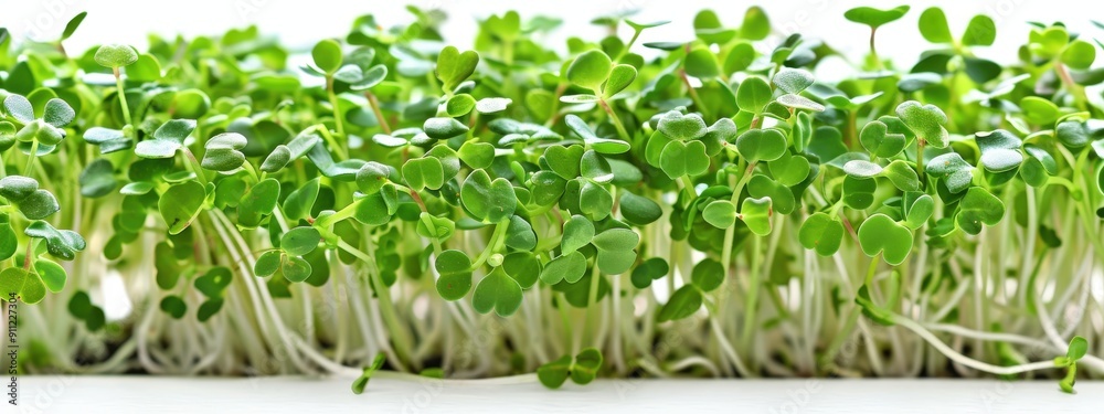 Obraz premium Close-up of Vibrant Green Microgreens with Delicate Stems