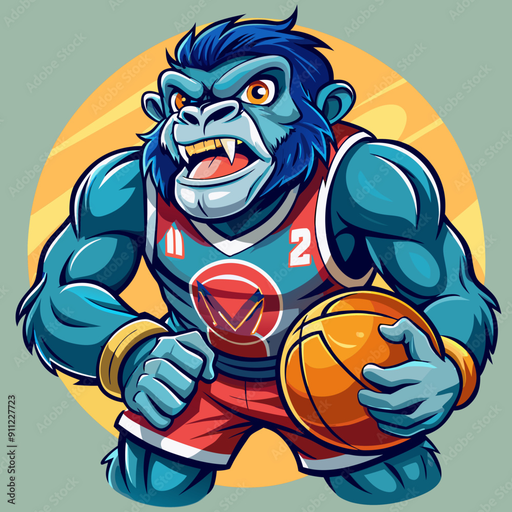 cartoon basketball sport vector illustration of kid gorilla cartoon basketball sport vector illustration of kid gorilla