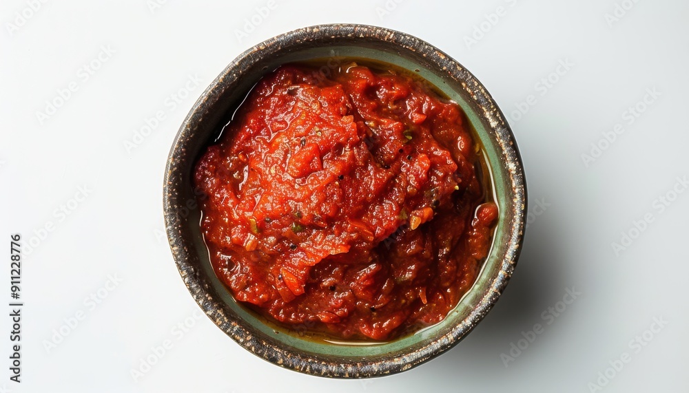 Homemade Spicy Tomato Sauce in Rustic Bowl Ready for Culinary Creations Homemade Spicy Tomato Sauce in Rustic Bowl Ready for Culinary Creations