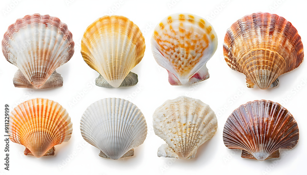 set of sea shells isoleted cut out set of sea shells isoleted cut out