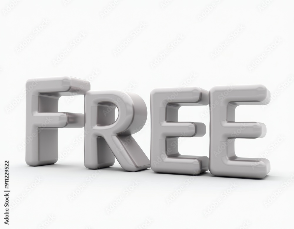 FREE word 3D text lettering design. Typography web banner illustration. FREE word 3D text lettering design. Typography web banner illustration.