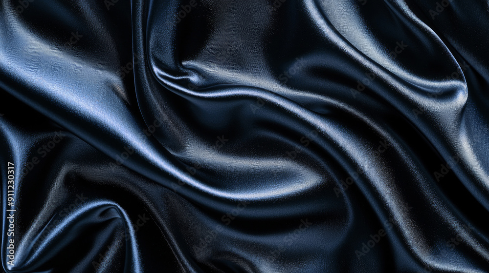 Fototapeta premium A blue fabric with a shiny surface