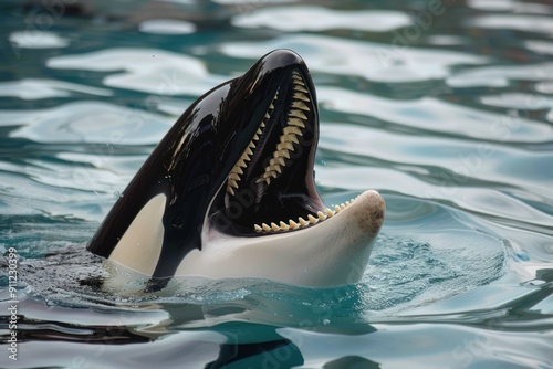 Killer Whale With Open Mouth Showing Teeth