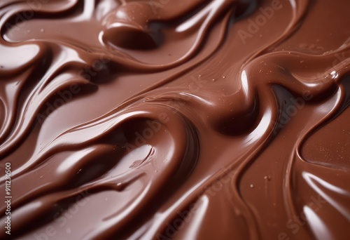 close up of liquid chocolate, ai