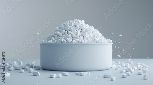 Calcium chloride, 3D illustration, realistic, isolated on white background photo