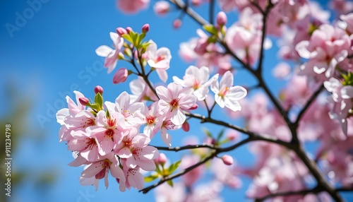 Pink Blossoms on a Cherry Tree in Spring