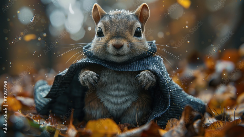 A Cute Squirrel Wearing a Cape A Cute Squirrel Wearing a Cape