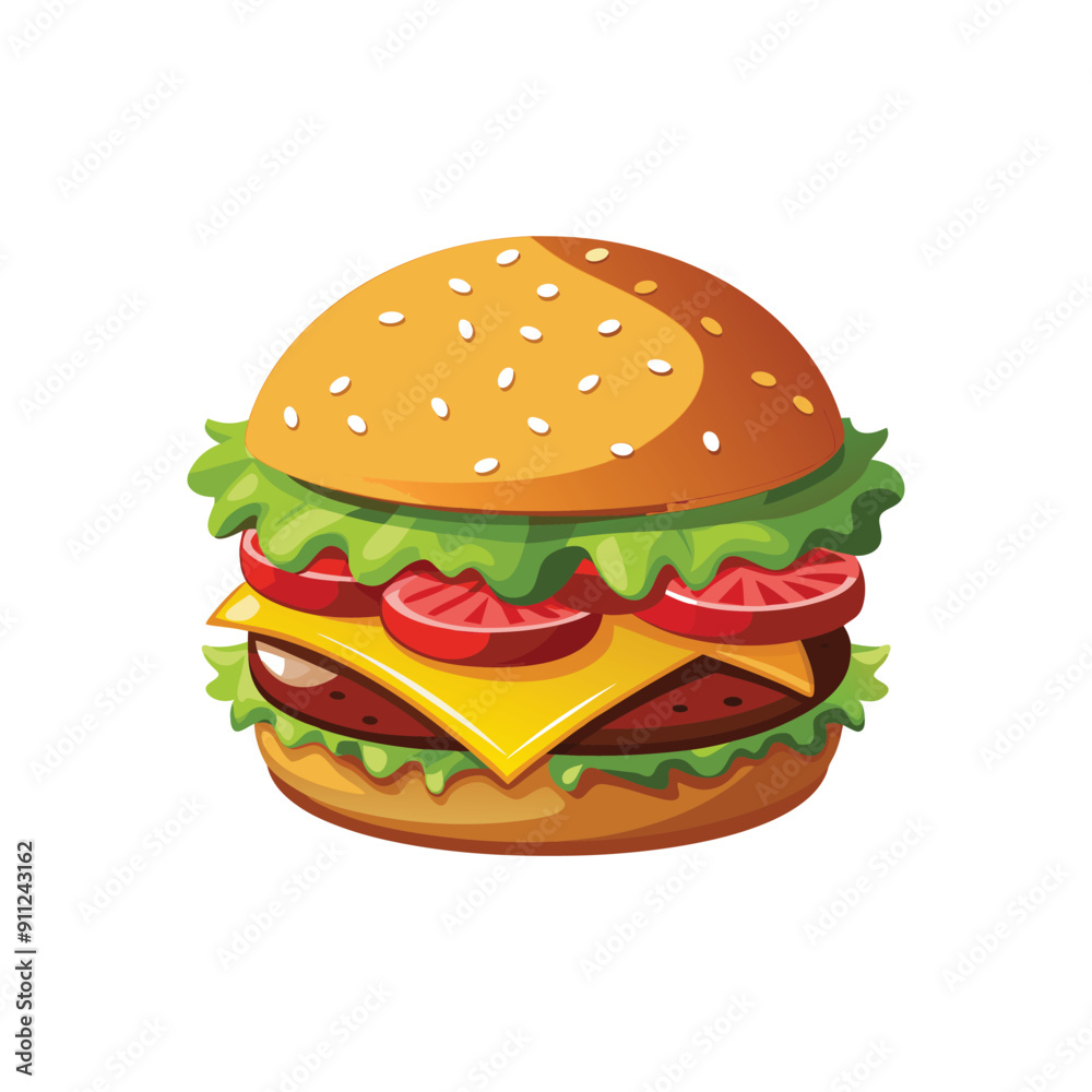Burger vector Illustration in Cartoon style Burger vector Illustration in Cartoon style