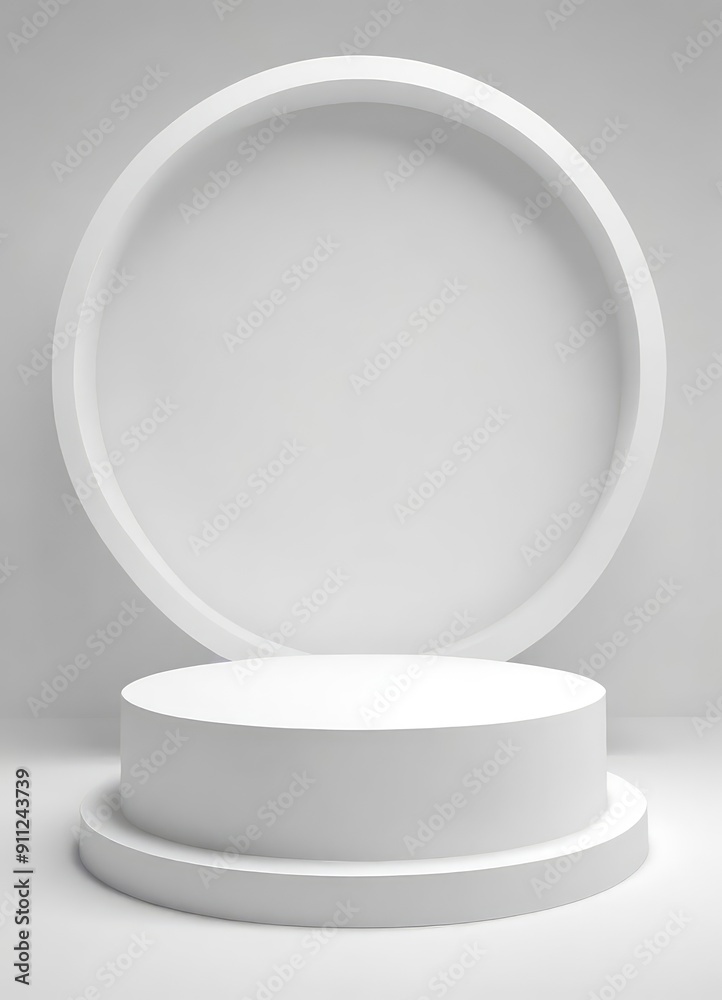 White round stand podium for placing products 3D background, ai White round stand podium for placing products 3D background, ai