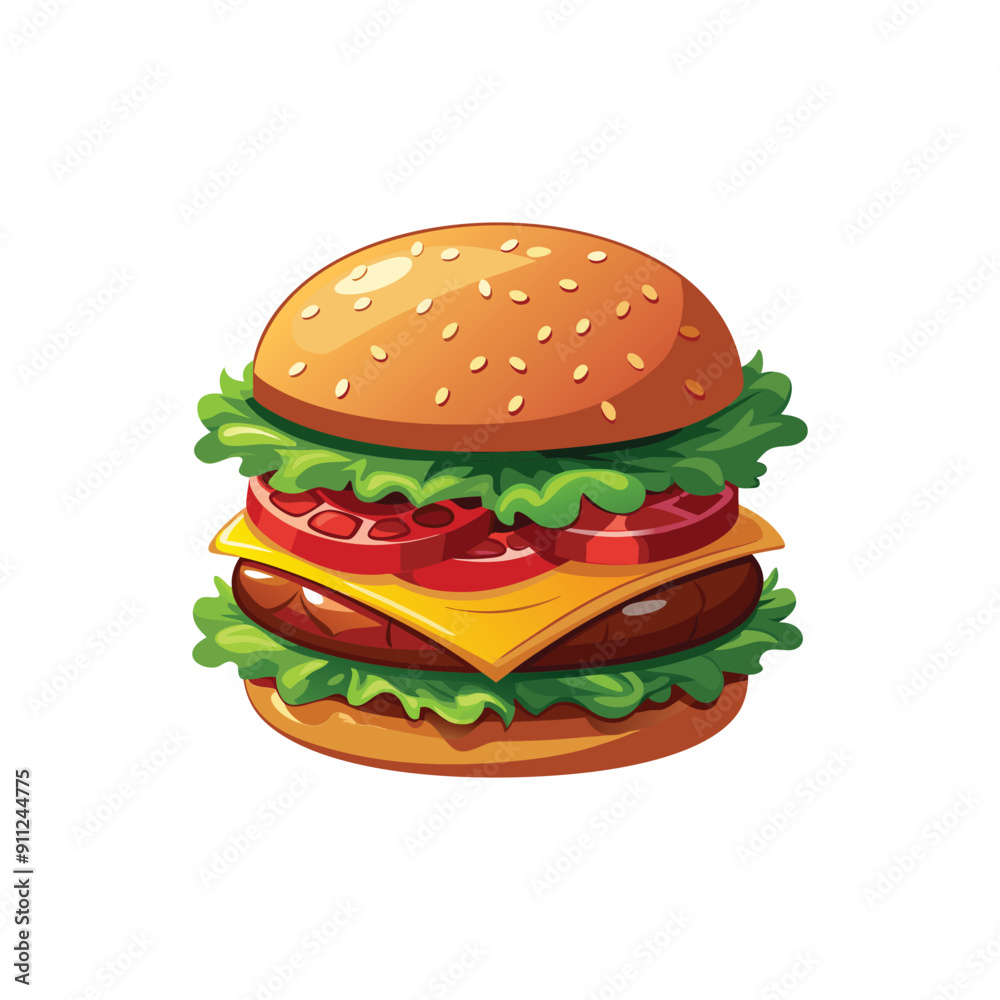 Burger vector Illustration in Cartoon style Burger vector Illustration in Cartoon style