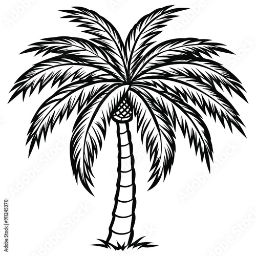  A vector art palm tree silhouette illustration