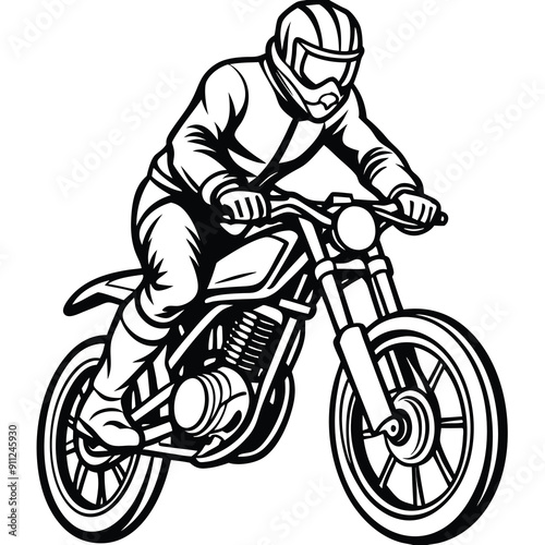 Cycle action biker vector illustration silhouette