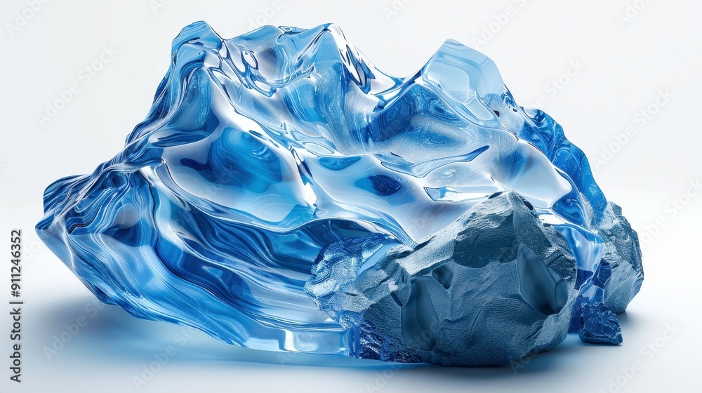 Fototapeta premium Silicon, 3D, illustration, realistic, isolated, white, background