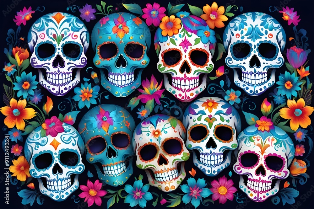 skull and flowers pattern skull and flowers pattern