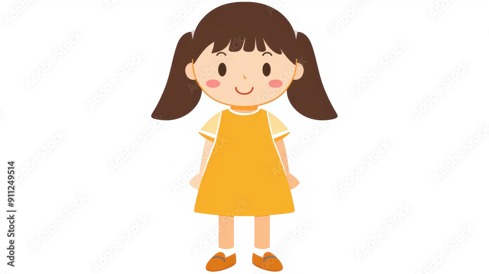 A charming illustration featuring an adorable little girl with bright eyes and a joyful smile, radiating sweetness and innocence. Perfect for kids decor. A charming illustration featuring an adorable little girl with bright eyes and a joyful smile, radiating sweetness and innocence. Perfect for kids decor.