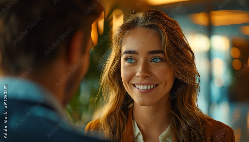Sales person interacting with clients, 8k ultrarealistic photography ...