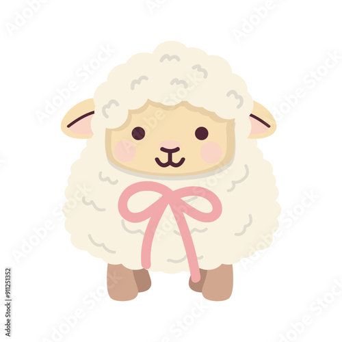 Cute little lamb cartoon character