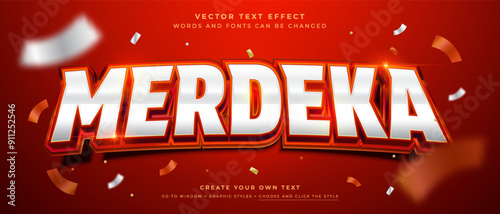 Merdeka discount sale text effect, Vector graphic style for indonesia independence day