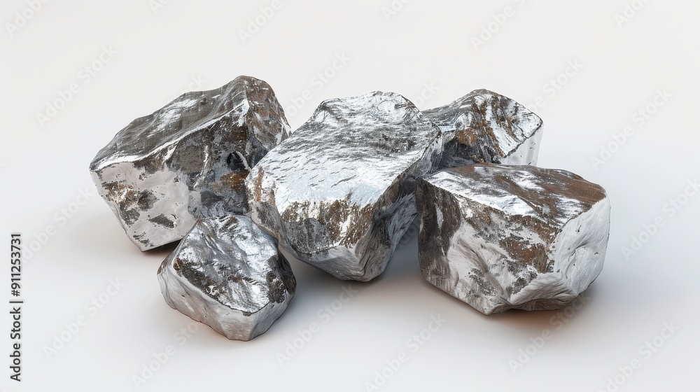 Palladium, 3D, illustration, realistic, isolated, white, background