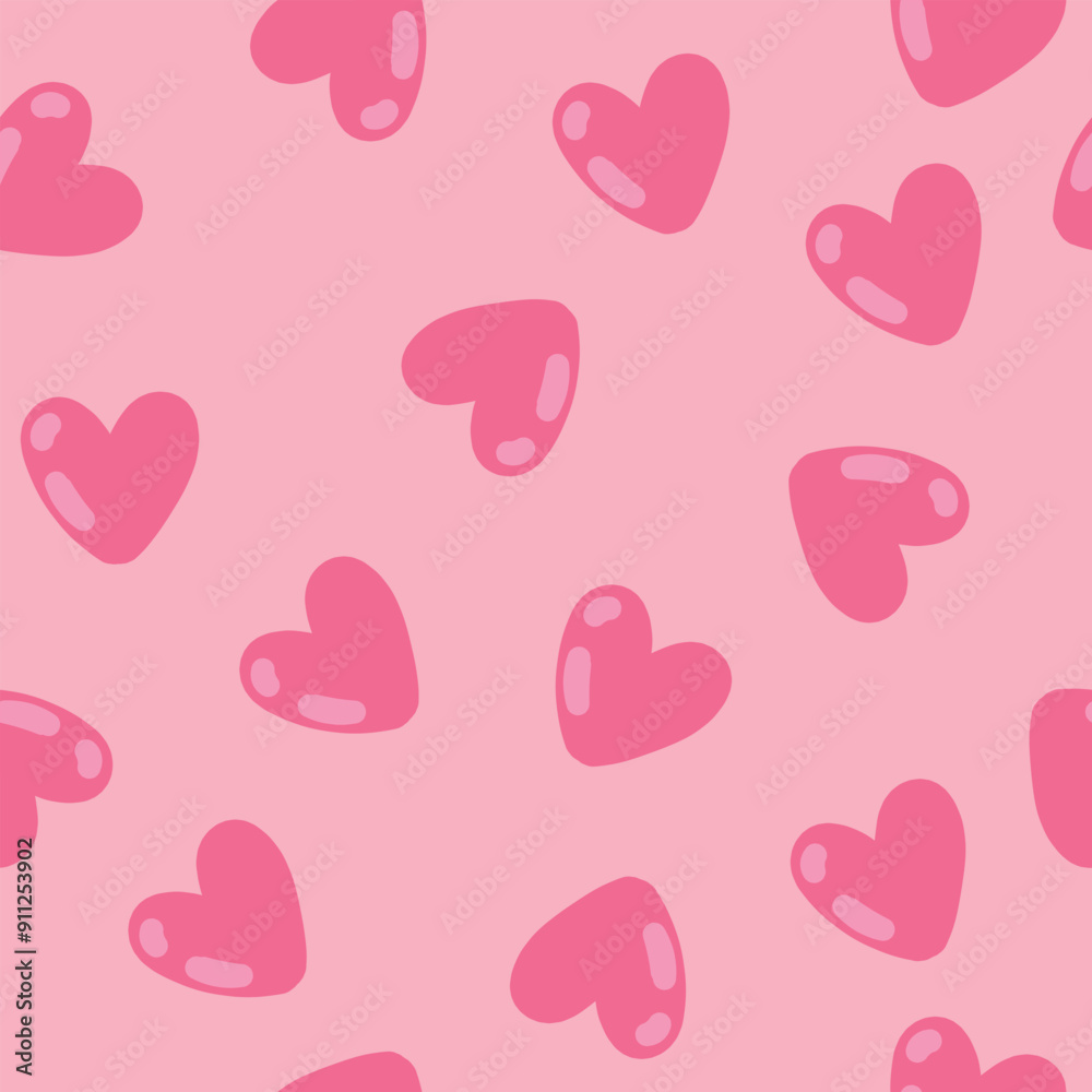 Seamless pattern with hearts on pink background. Vector illustration. Seamless pattern with hearts on pink background. Vector illustration.
