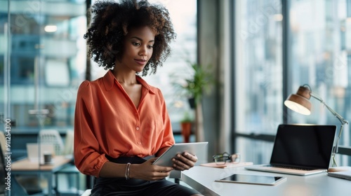 The professional woman with tablet