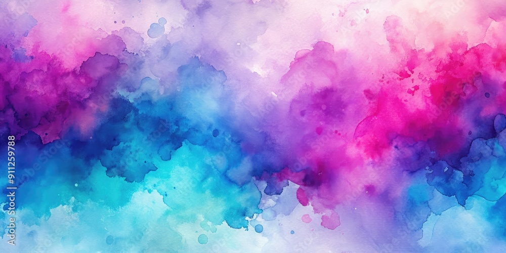 Fototapeta premium Abstract watercolor background in various shades of blue, pink, and purple , watercolor, abstract, background, art