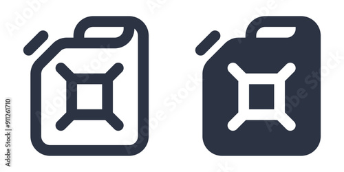 Gas Can or Fuel simple icons set designed in filled, outline, line and stroke style