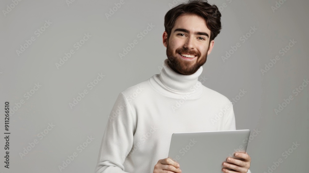 The smiling man with tablet The smiling man with tablet