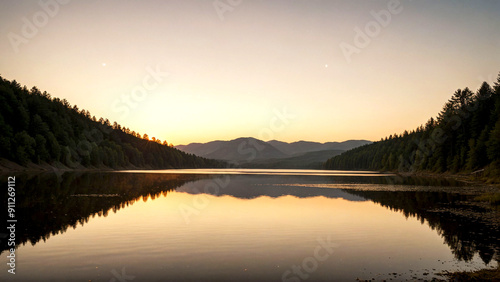 sunrise over the lake
