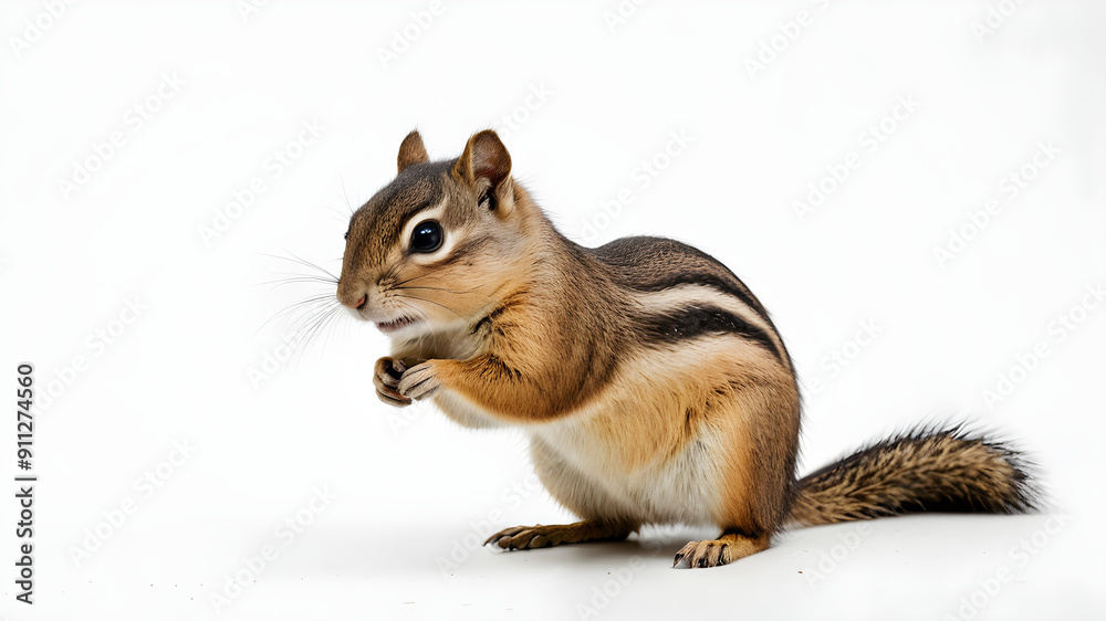 Obraz premium Adorable chipmunk on white background