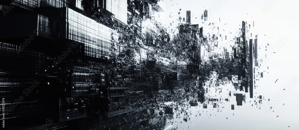 Obraz premium 3D Rendering in Progress Visual Effects of Technological Glitches and Interference