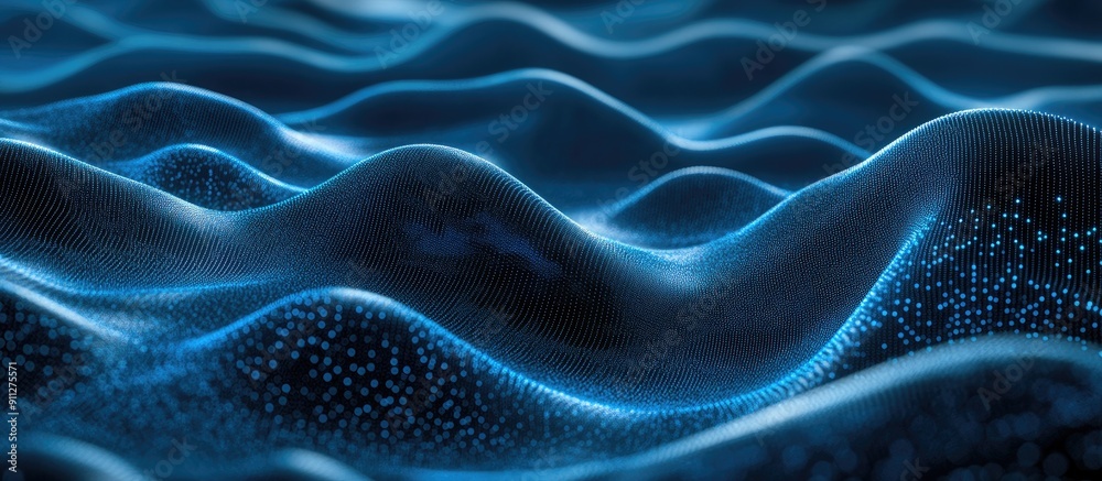 Abstract background of digital particles in wave formation Futuristic point wave design Technology themed illustration representing the digital future Abstract background of digital particles in wave formation Futuristic point wave design Technology themed illustration representing the digital future