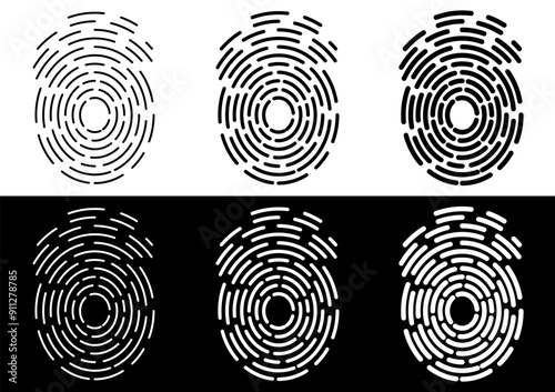 Fingerprint maze vector background. Scan icon.