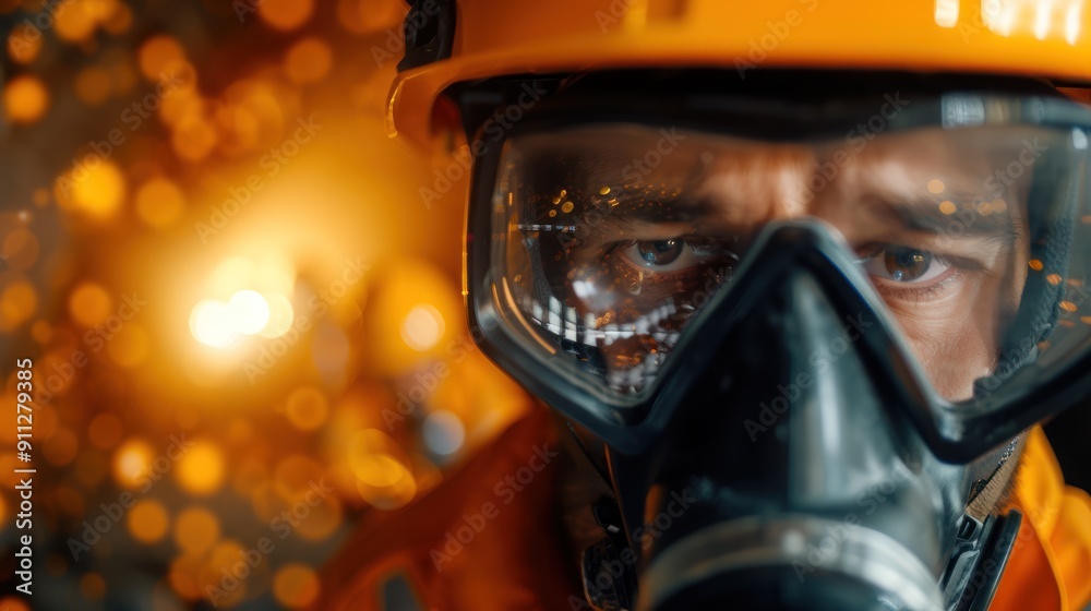 A team of miners, wearing breathing apparatus, responding to an emergency underground A team of miners, wearing breathing apparatus, responding to an emergency underground